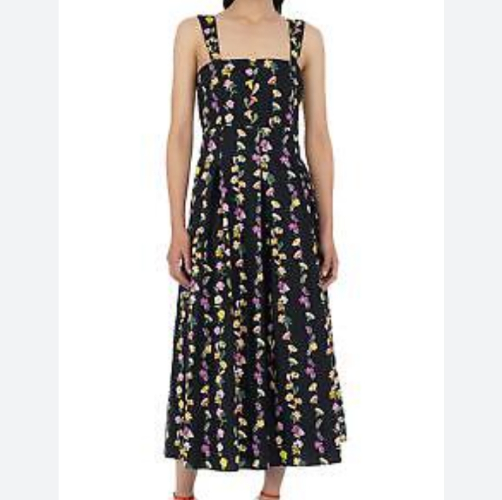 Banjanan Ophelia Cotton Poplin Black Floral Print Dress